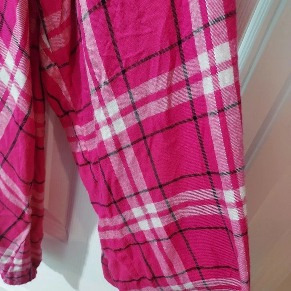 NWOT Lane Braynt Pink Plaid Classic Button-Down Tie-Hem Top in Size 24 - Picture 10 of 13